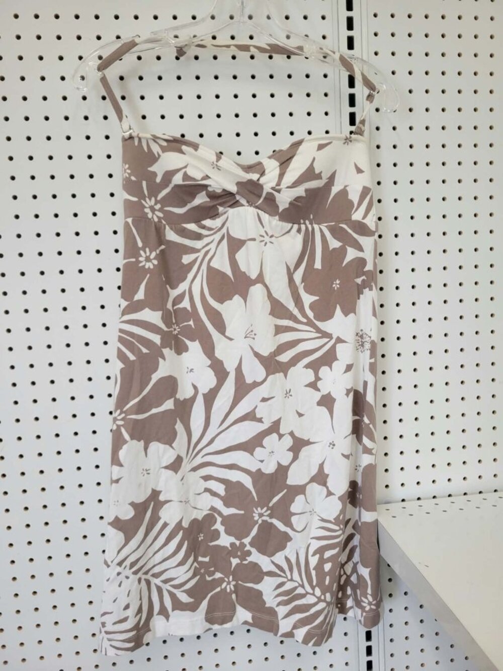 Tommy Bahama Womens Floral Sundress XS Brown & White Supima Cotton & Spandex